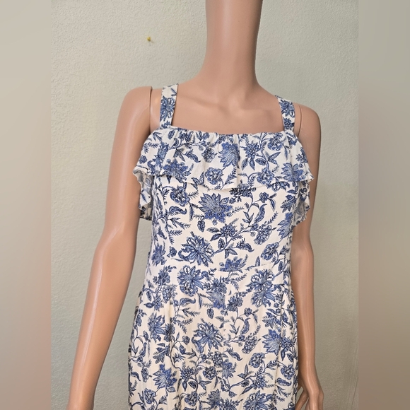 LOFT Trellis Garden Floral Sleeveless Wide Leg Jumpsuit Size 10 - Picture 4 of 10